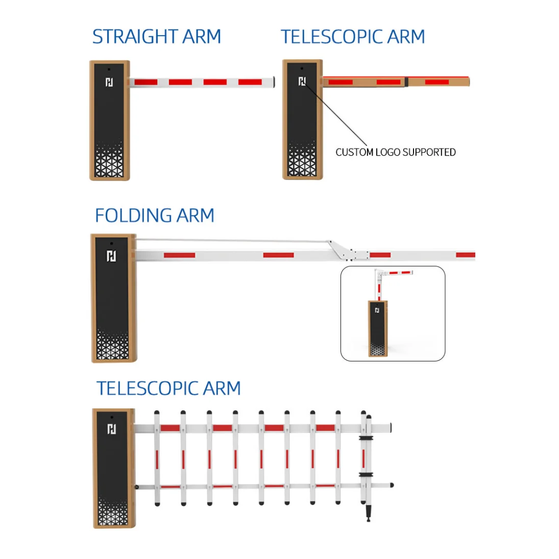 Adjustable-Speed 24V DC Boom Barrier with UHF RFID